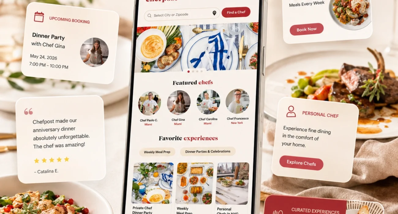 Chefpost personal chef booking and hospitality marketplace platform
